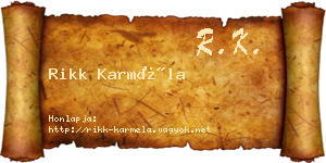 Rikk Karméla névjegykártya